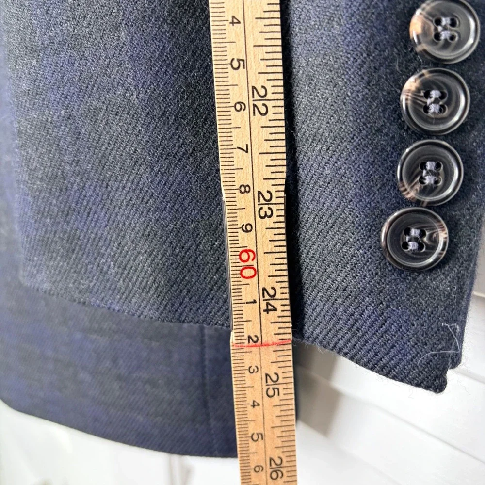 Lauren Ralph Lauren Mens Plaid Blazer Navy Blue Elbow Patches Sport Coat